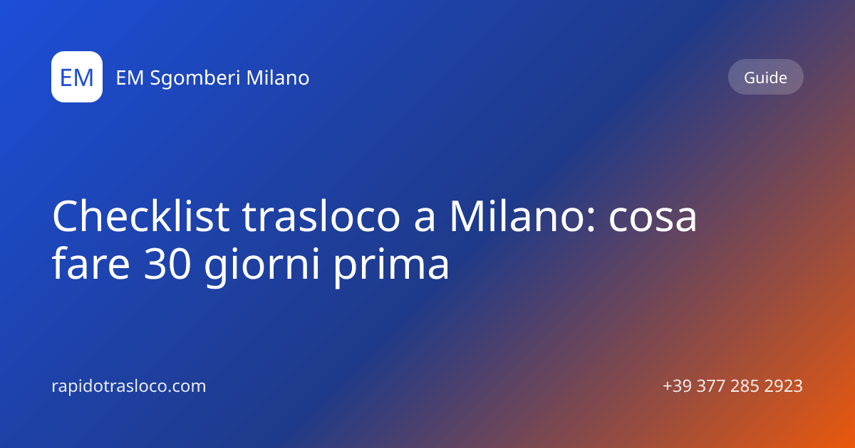 Illustrazione di una checklist per il trasloco a Milano con scatoloni