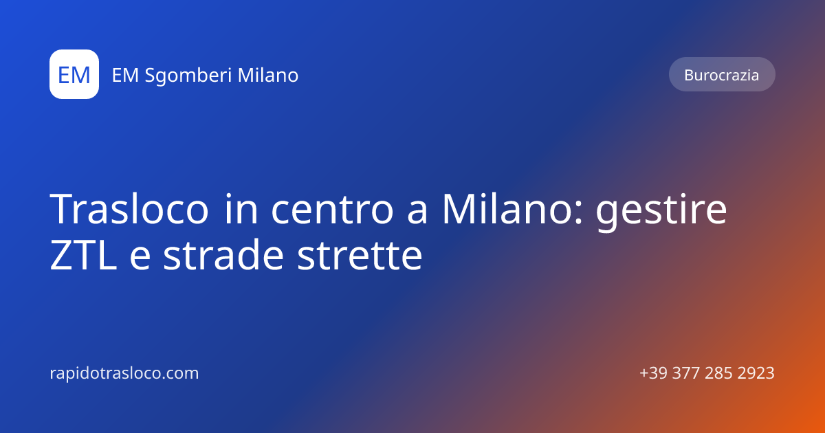 Illustrazione minimale di un furgone in una stretta via del centro di Milano